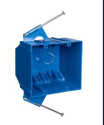 Carlon 2-Gang 32 cu. in. Blue Electrical PVC New Work Electrical Switch