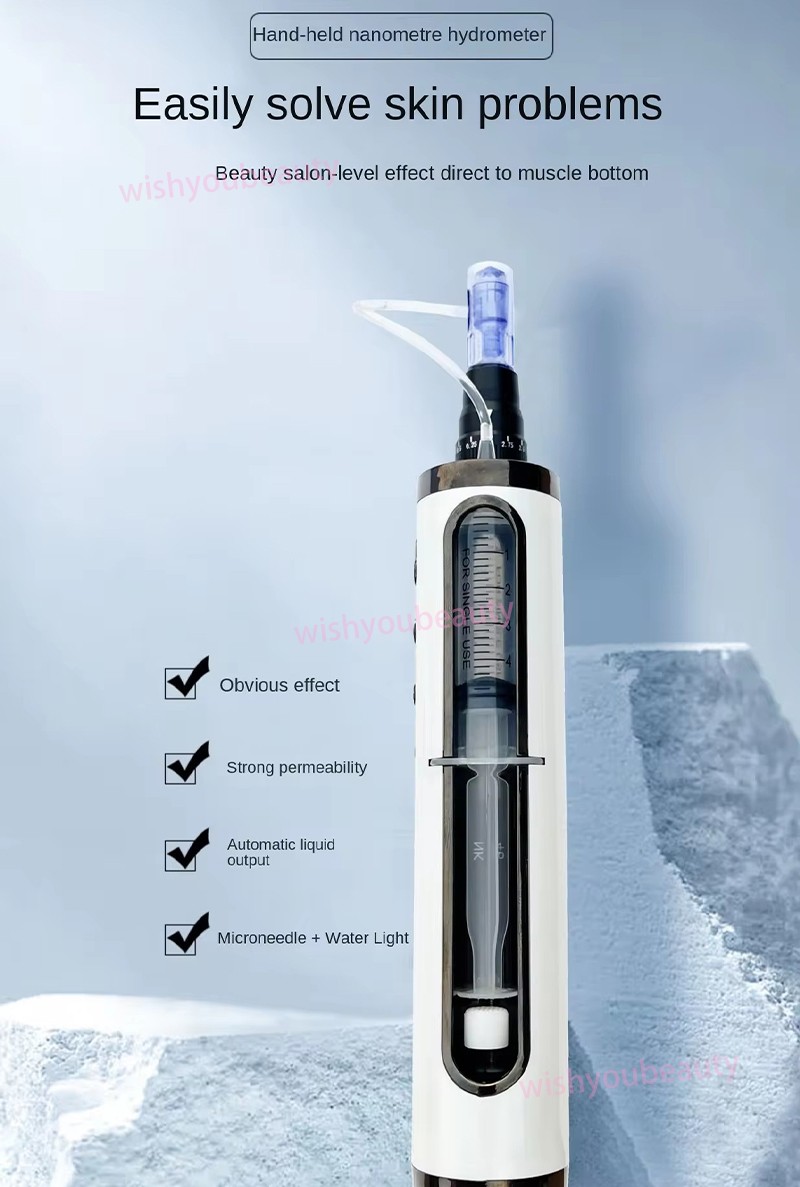 Micro Pen Mesotherapy Gun With 10Pcs 42Pins Replacement Needles Cartridges Tips