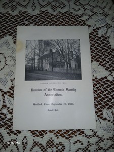 1905 Loomis Family Reunion Program Vintage Historical Ephemera Hartford Conn.