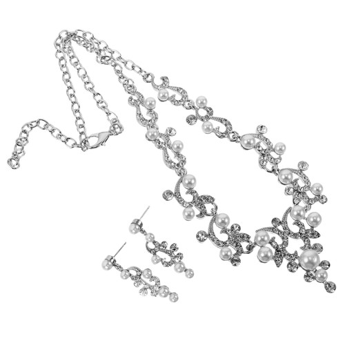 Pearl Necklace Set Bride Miss Prom Jewelry Formal Necklaces Women - Picture 12 of 12