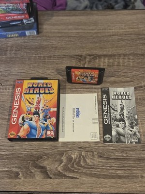 World Heroes Sega Genesis, 1994 Authentic Totally Complete CIB Collector's Shape