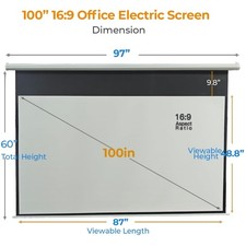 100 Inch Motorized Projector Screen - 16:9 HD Elec