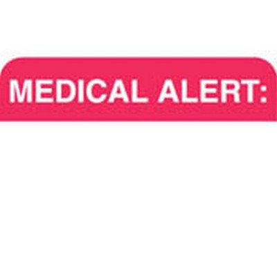 Attention labels - Fl Red, Medical Alert 1-1/2'' X 7/8'' (Roll of 250)