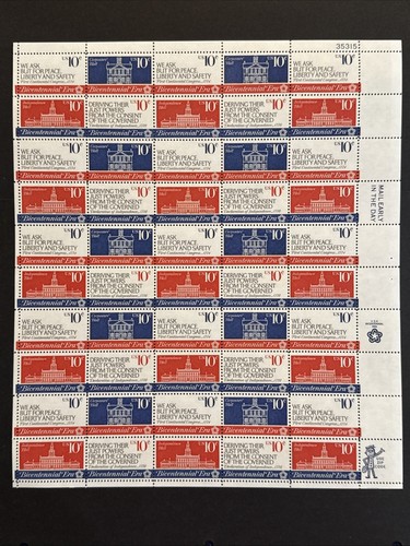 1974 sheet US 1st Continental Congress Sc# 1543-6