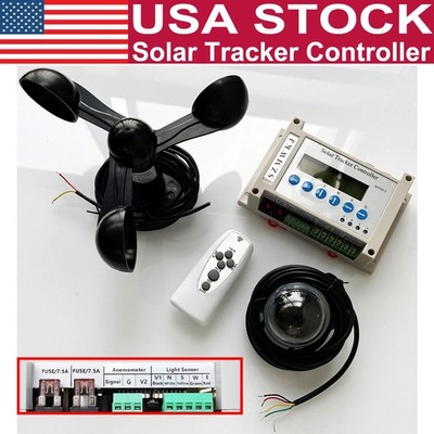 Complete Dual Axis Solar Tracker Linear Actuator Controller W/ Wind Speed Sensor