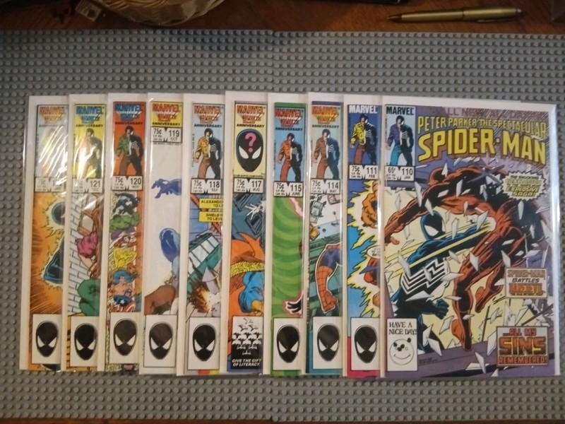 Spectacular Spiderman Comics #110-111, 114-115, 117-122 Lot Vintage