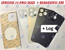 VETRO POSTERIORE APPLE IPHONE 14 PRO MAX NERO VIOLA BIANCO ORO BIG HOLE BIAD. 3M
