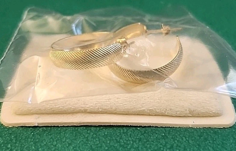 Винтажные текстурированные серьги-кольца Avon из чистого серебра с коробкой, серебро 925 пробы - Изображение 3 из 4