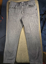 Kirkland Signature Women's Straight Gray Dark Wash Denim Jeans 5-Pocket Casual