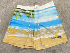 Corona Beer Swim Shorts With Pockets Men's XL Vacation Holiday Swim Trunks 6689
