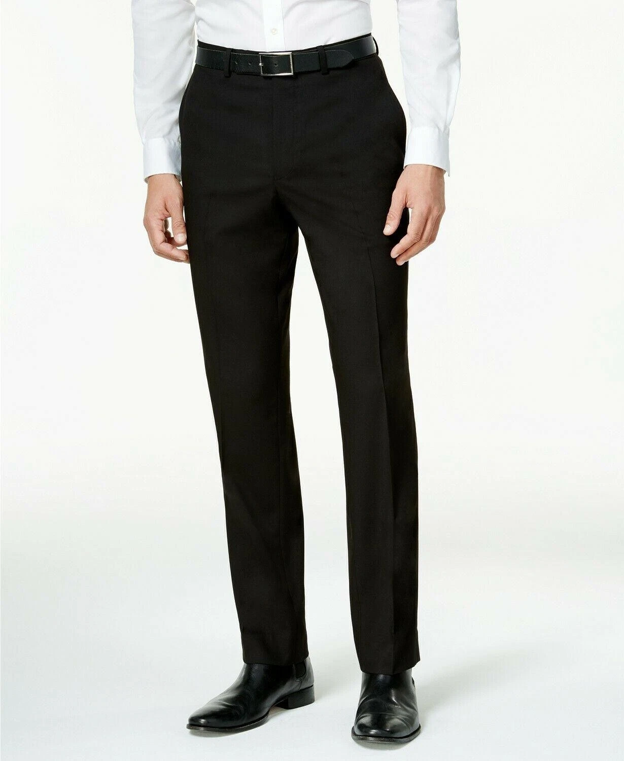 Kenneth Cole Mens Slim Fit Dress Pants 42 X 32 Black 29354084-084