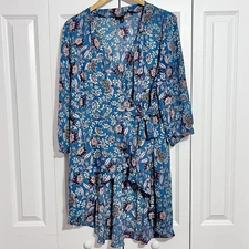 Torrid Women's Top Size 2 Georgette Midnight V-Neck Floral Wrap Tunic