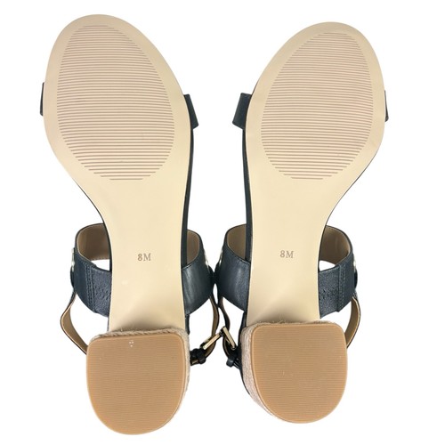 Talbots  Sandals Size 8 M Black Mimi Rope Heel Leather Strappy Classic Slingback - Bild 6 von 10