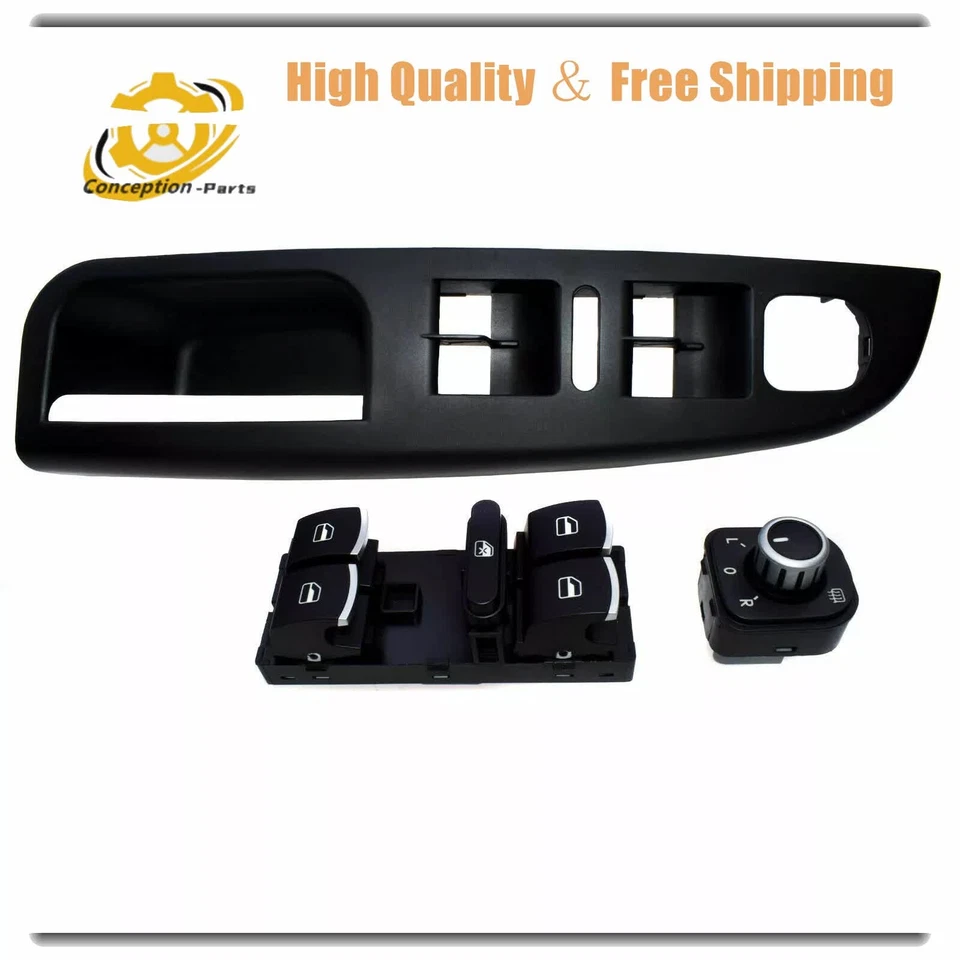 Interruptor de ventana eléctrica principal de puerta para Volkswagen Jetta 2011-2018 delantero izquierdo negro Foto 2 de 4