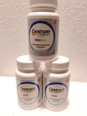 3 PACK Centrum Silver Men 50+ Tablets 40 Count Exp 07/2026