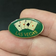 VTG Las Vegas Four Aces Four of a Kind Cards Hat Lapel Pin Souvenir