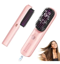 Bopcal Cordless Hair Straightener Brush Portable Straightening Comb For Travel