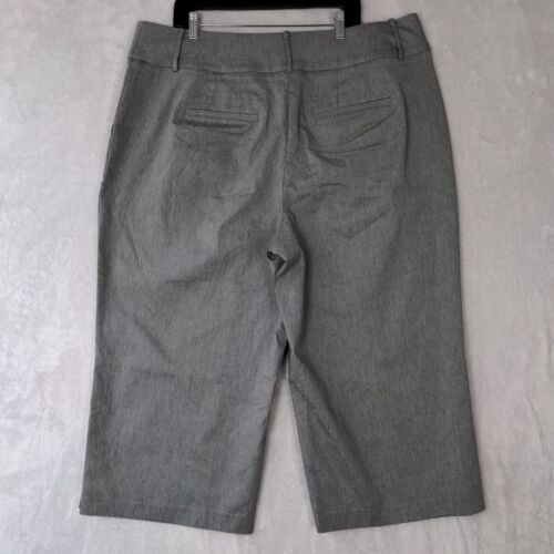 Lane Bryant Capri Pants Women 20R Gray Heathered Elastic Waist Dressy Career - Picture 2 of 10