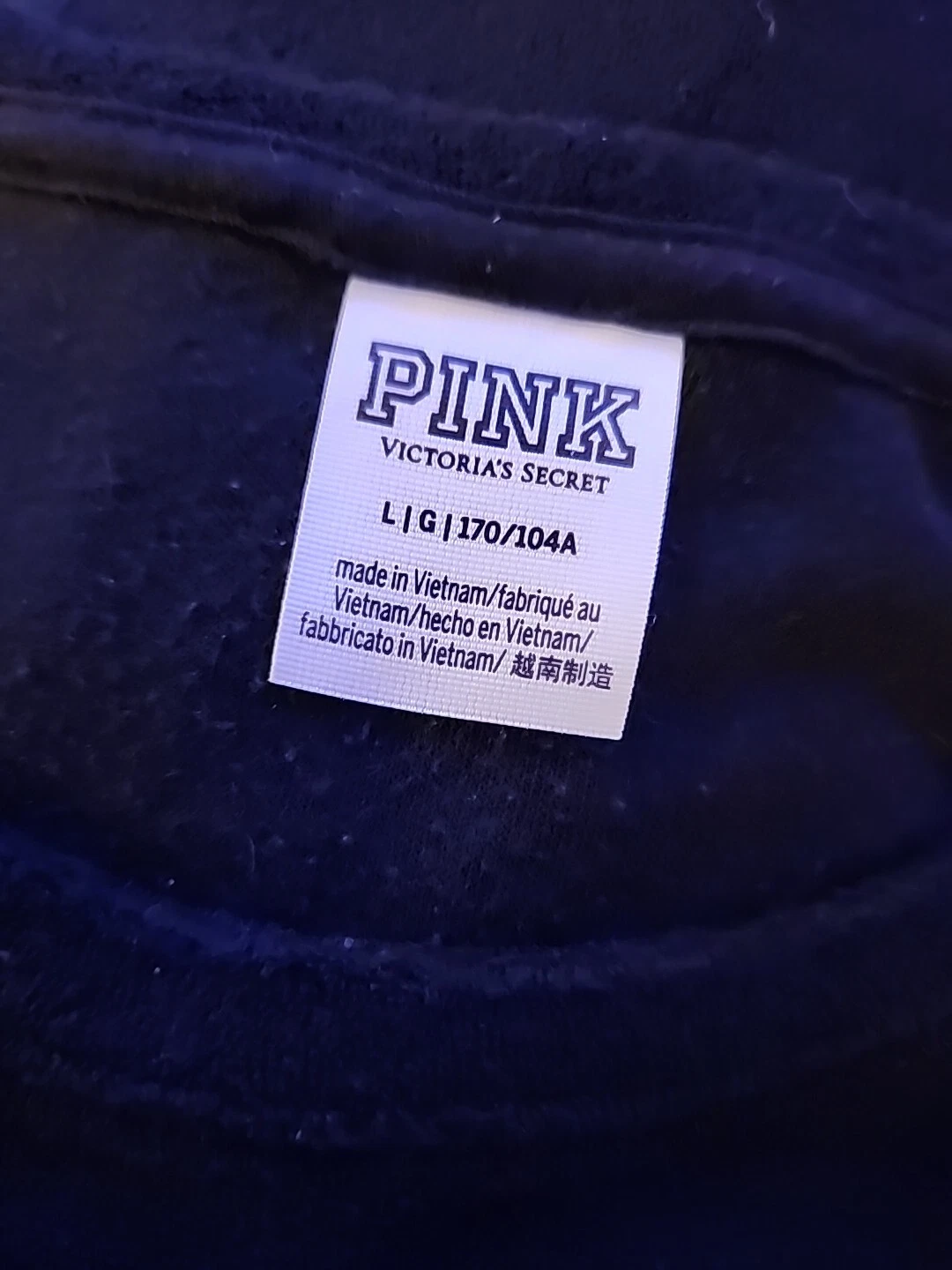 UNDERCOVER Abito in tessuto ROSA di Victoria's Secret nero spugna lati arricciati donna grande L