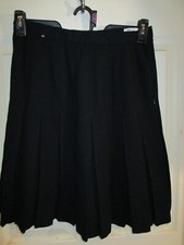 Vintage JH Collectibles Wool Pleated Skirt Black Knee Length Classic Sz 10