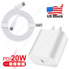 20W USB-C Fast Charger PD Adapter  Cable For iPhone 11/12/13/14/15 XR Pro iPad