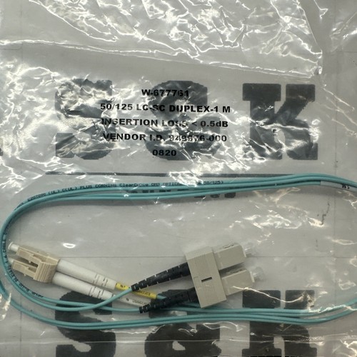 1M Anixter W-677761 50/125 LC to SC LC-SC Fiber Optic Duplex 949976-000 - Picture 5 of 6
