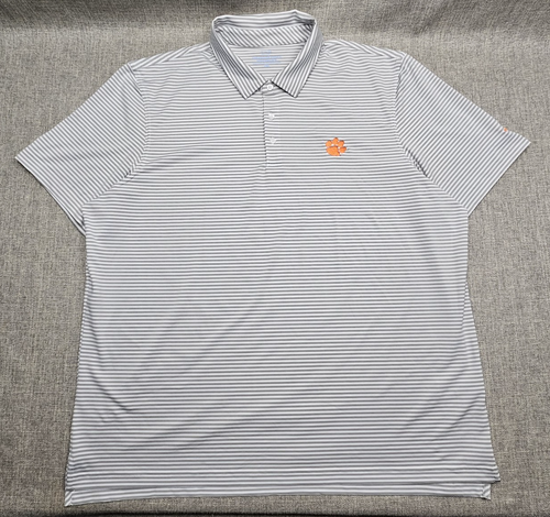 Clemson Tigers Shirt Mens 2XL Gray Vineyard Vines Performance Golf Polo Football