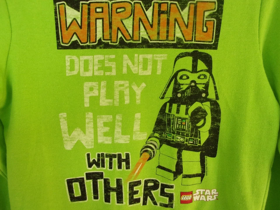 Boys Lego Star Wars Darth Vader Green Sweatshirt Hoodie Size 4 NWT - Image 2 of 4