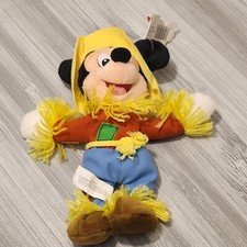 NWT Disney World SCARECROW MICKEY MOUSE 9" Bean Bag Plush Toy