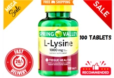 Spring Valley L-Lysine Tablets 1000 mg 100 count free shipping