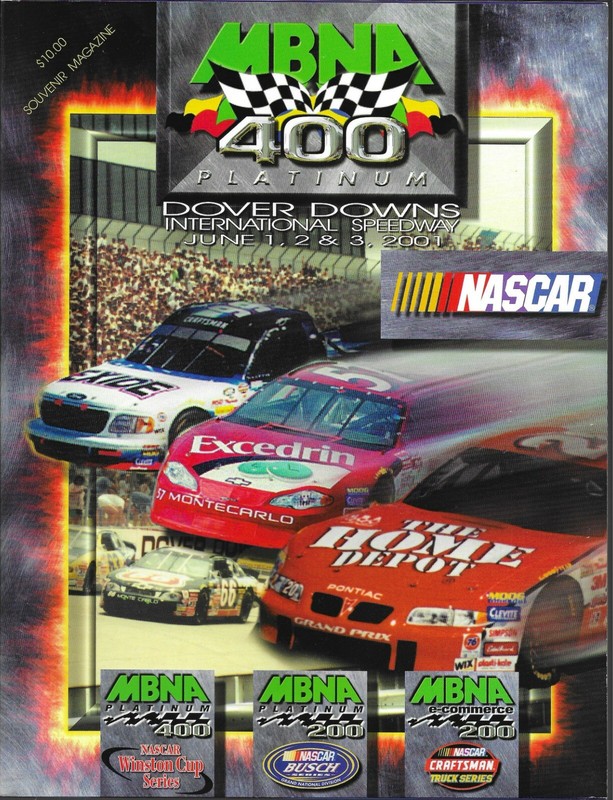 Dover Downs International Speedway 2001 MBNA Platinum 400 Program NASCAR