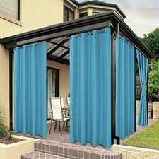 BONZER Waterproof Outdoor Curtains for Patio Porch Pergola Cabana Sunlight Bl...