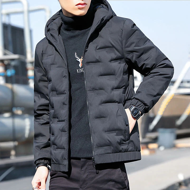 Mens Winter Coat Down Jacket Warm Thick Puffer Jacket Bubble Coat Hooded