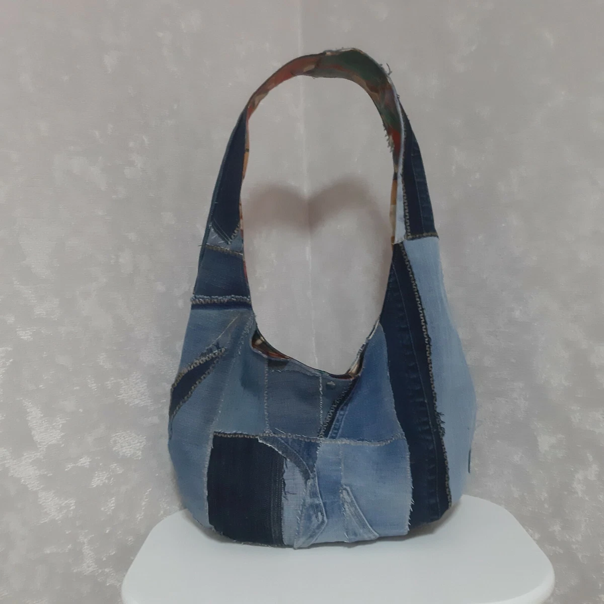 denim patchwork bag