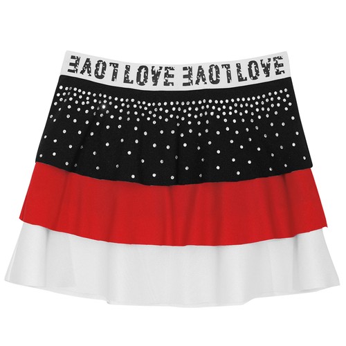Kids Girls Dress Ruffled Skirt Tiered Dancewear Cheerleading Christmas A-Line - Picture 8 of 46