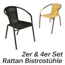 Bistrostuhl Stapelstuhl 2er 4er Set Rattan Farbe und Menge wählbar Gartenstuhl