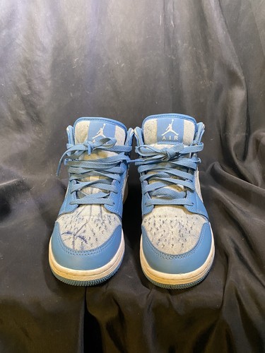 2022 NIKE AIR JORDAN MID GS WASHED DENIM KIDS 5Y - Picture 2 of 9