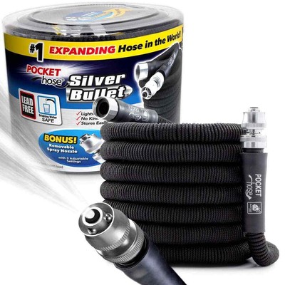 Pocket Hose 13489-6 Silver Bullet Light-Duty Expandable Garden Hose 3/4''D X 75'L