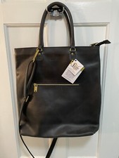 Sseko Designs Convertible Tote In Oiled Black Backpack Crossbody Tote Brand New