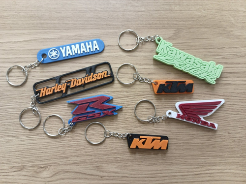 Multi colour motorbike, motorcycle 3D printed fun novelty keyring, keychain - 第 1/17 張圖片