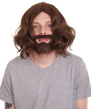 Medieval King Wig with Full Beard Set Cosplay Halloween Wig Adult HM-314A
