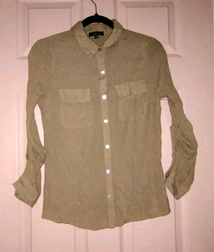 Notations Brown PS Rayon - Polyester Long Sleeve … - image 1