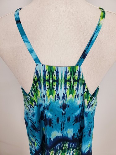 IZ Byer Colorful Abstract Tiered Halter Tank Top Beaded Neck Women's XL - Picture 6 of 10