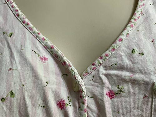 Vintage Oscar de la Renta Women's Pajama Short Set-M Pink Mini Floral Cotton - 第 5/14 張圖片