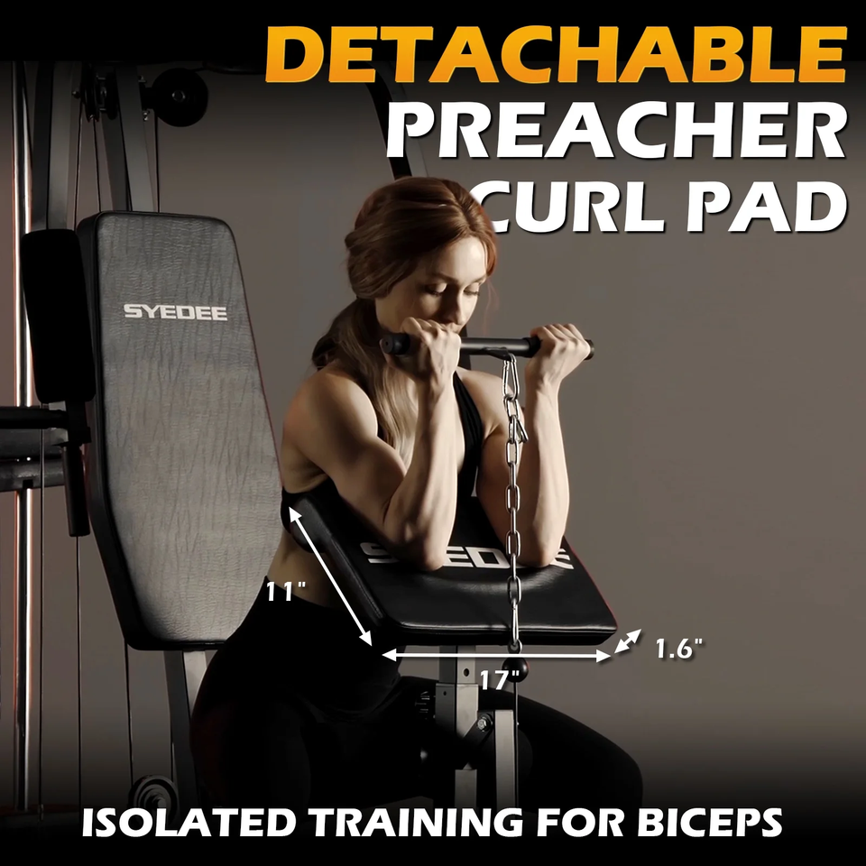 Syedee Multifunctional Home Gym System, Home Gym Station with 100LBS