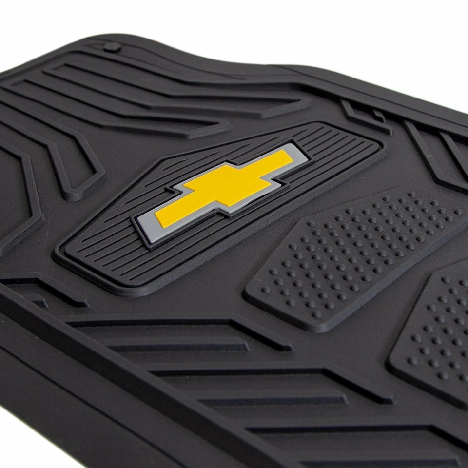 New 4pc CHEVY All Weather Pro Heavy Duty Rubber Floor Mats Set Official Licensed Foto 3 de 4