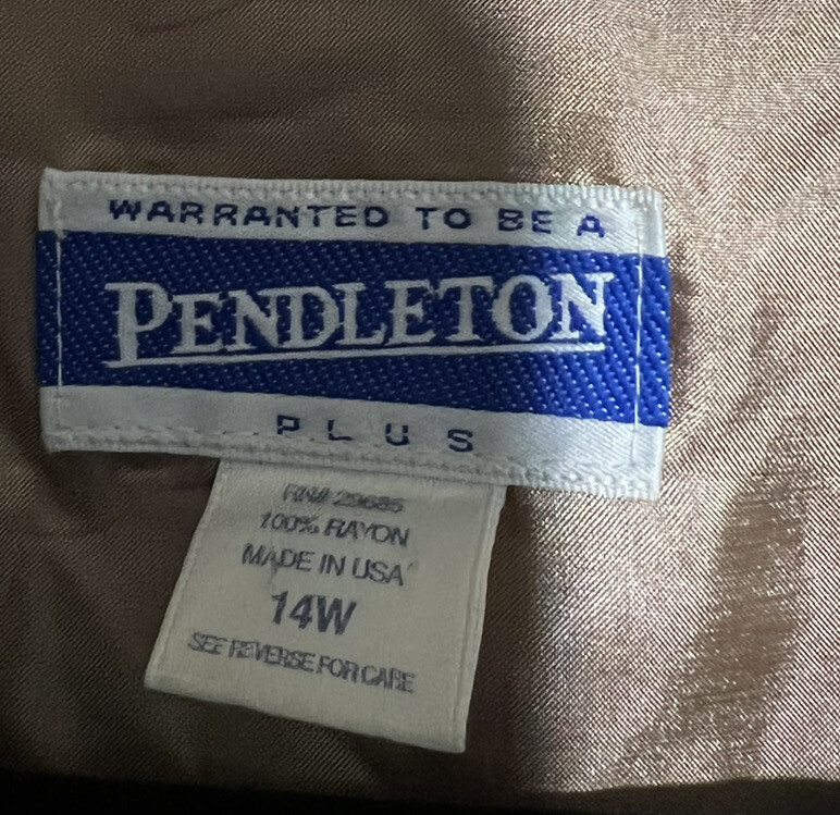 Vintage Pendleton Plus Rayon Brown/Red Piasley Ve… - image 3