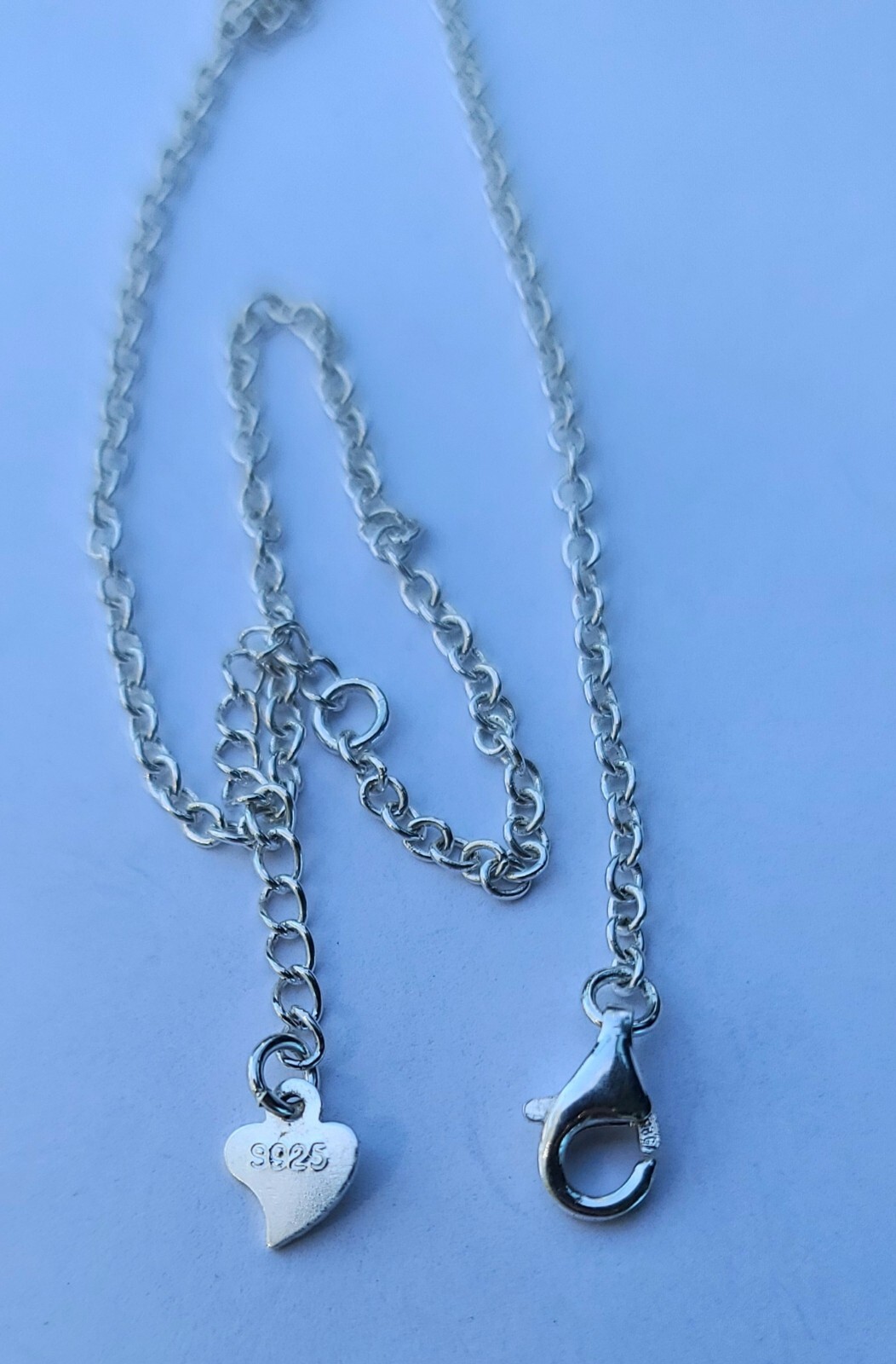 Sterling 925 Solid Silver Large Heart Pendant Rol… - image 9