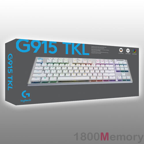 Logitech G915 TKL Lightspeed Wireless RGB Mechanical Gaming Keyboard White - Picture 1 of 4