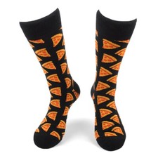Men's Pepperoni Pizza Novelty Crew Socks - Shoe Size 6.5 - 12, Sock Size 10-13